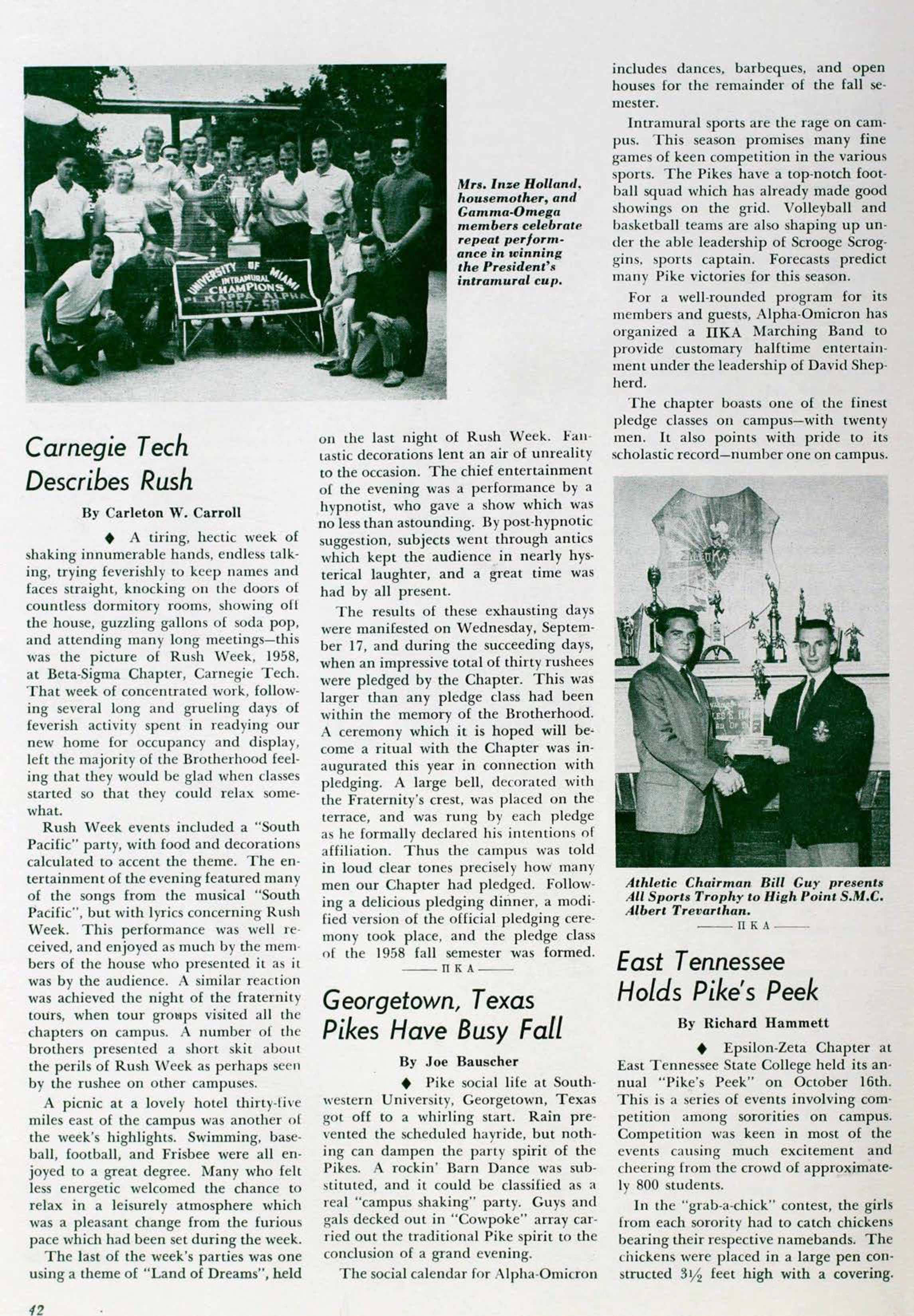 Carnegie Tech Describes Rush